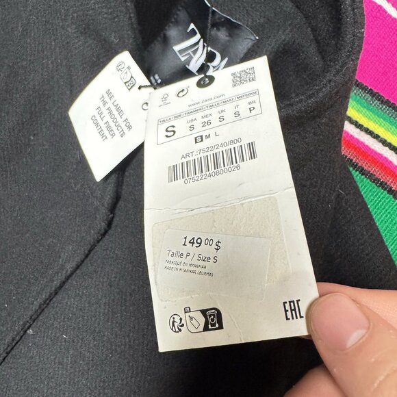 NWT ZARA Jacket Coat Men's Small Wool Blend Black Business Casual Bomber - Picture 2 of 7